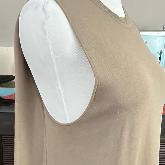 Kerisma Knits Tan Sleeveless Tunic Mini Dress M - Picture 5 of 8